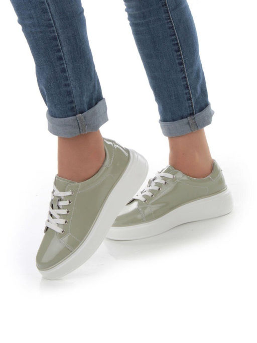 05-PDD215-3 GRAY GREEN Кроссовки женские (натуральная кожа) - Фабричный китай фото 2