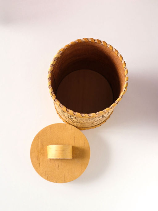 Туес «Розы», 12×17 см, банка для хранения, береста