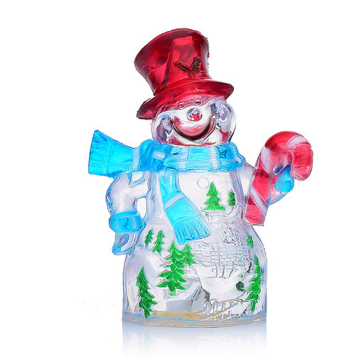 Снеговик светящийся 12см, с елочкой и фонариком, в коробке