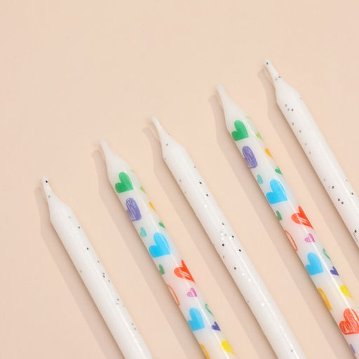 Свечи для торта Сердца, 12 шт., белые - Страна карнавалия фото 3