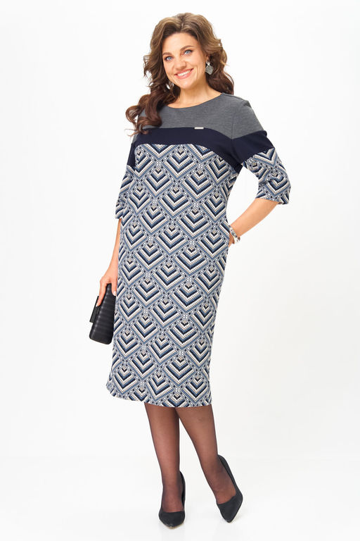 Платье Michel Chic 2188 серый, голубой фото 3