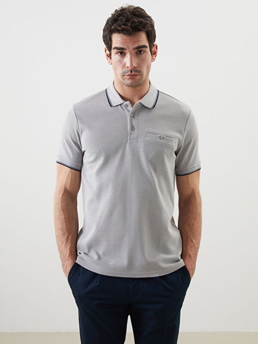 Polo Yaka K?sa Kollu Erkek Dokulu Ti??rt