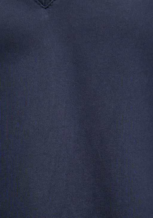 Pamuklu Merserize V Yaka Mavi Basic Tisort  фото 6