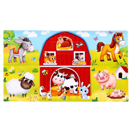 Конструктор пластиковый «Весёлая ферма», 18 деталей, по методике Монтессори