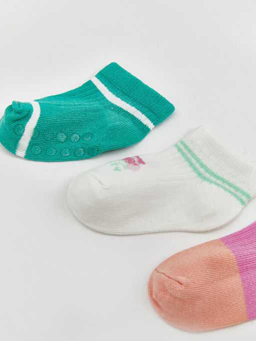 ?izgili K?z Bebek Patik ?orap 3l?