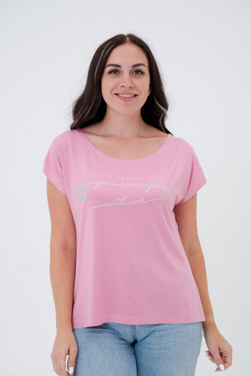 Футболка женская из вискозы Лирика нежно-розовый You are safe - Амадэль фото 4