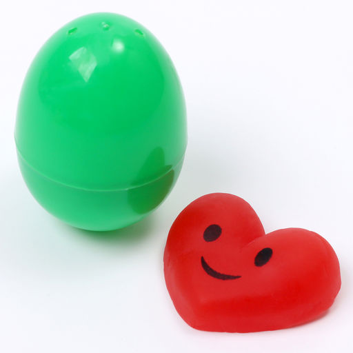 Цена за 12 шт. Антистресс сквиш мялка с сюрпризом «Сердце» в яйце, в шоубоксе