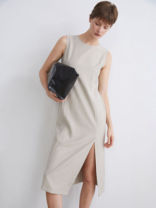 Bisiklet Yaka Elbise