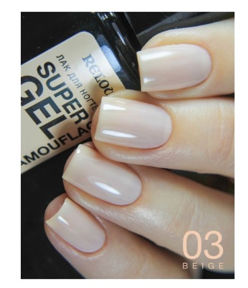 RELOUIS Лак для ногтей Super Gel Camouflage тон 03 beige  фото 5