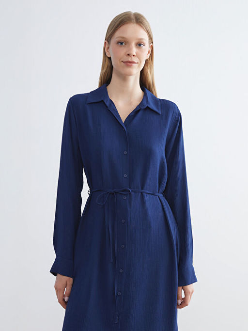 Dokulu Oversize Kad?n G?mlek Tunik