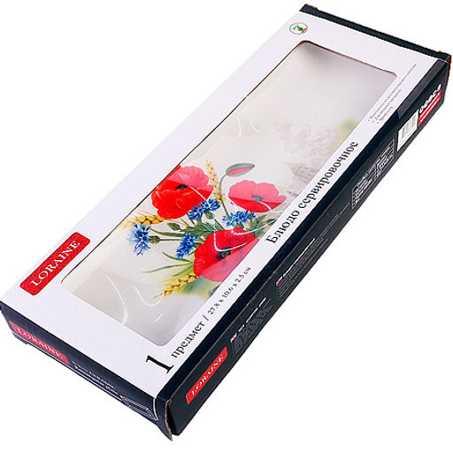 60289 Блюдо сервировочное 28х10,6х3см Цветущие Маки доломит LR (х24) - Mayer&boch фото 3