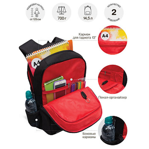 RB-656-1 Рюкзак школьный с обвесом - Grizzly фото 13