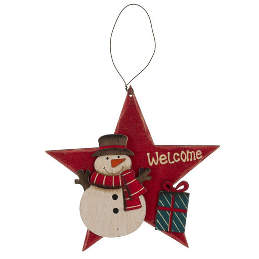 Изделие декоративное подвесное "Снеговик/ Дед Мороз", L14 W1,5 H14 см, 4в.