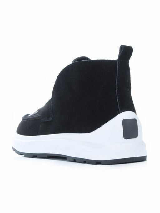 01-5281-5 BLACK Ботинки демисезонные женские (натуральная замша, байка)