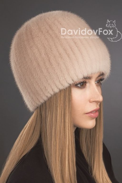ВИДЕООБЗОР шапка Сноп норка дымчатая роза - Davidovfox фото 2