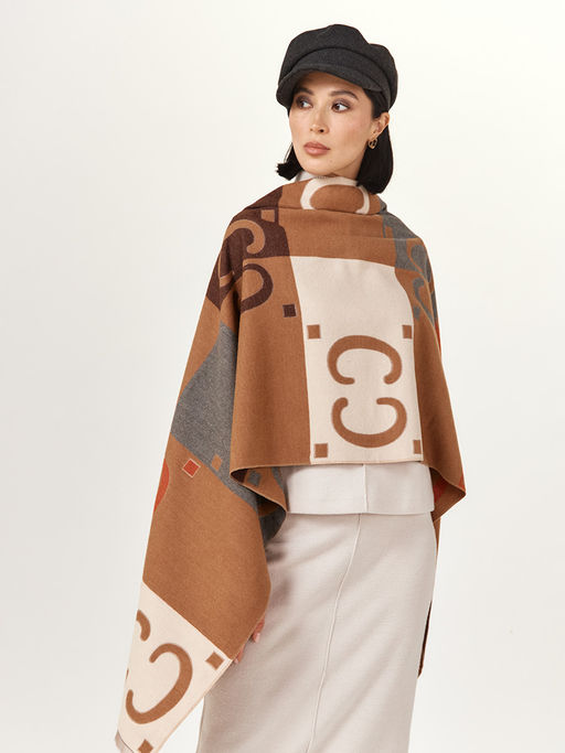 в составе ШЕРСТЬ  и КАШЕМИР Большой, мягкий, теплый  двусторонний палантин - Tantino фото 3