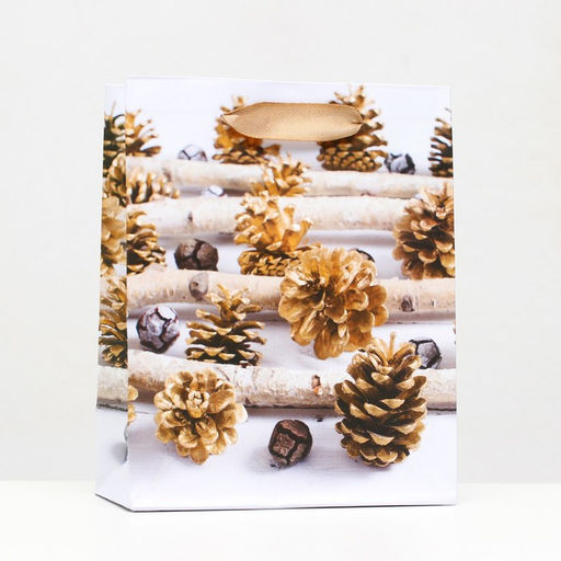 Цена за 12 шт. Пакет ламинированный Шишки золотые 11,5 х 14,5 х 6 см - Simaland фото 5