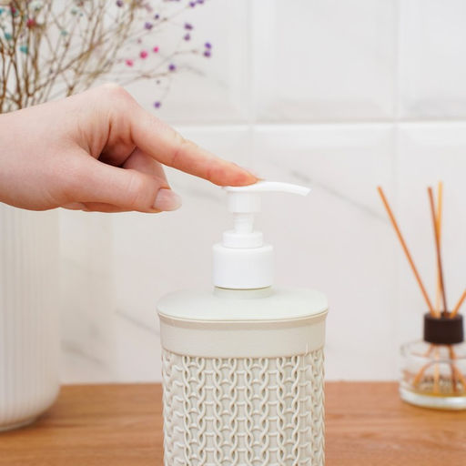 Дозатор для мыла «Вязание», 500 мл, белый ротанг