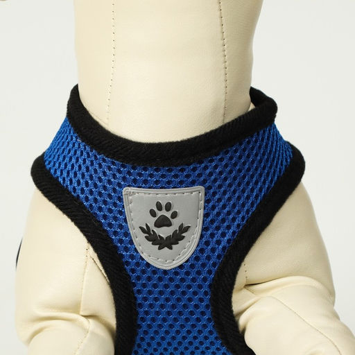 Комплект амуниции с мягкой шлейкой и светоотражающей нашивкой, XL, ОШ 40 см, ОГ 46-60 см, синий 761 - Пижон фото 6