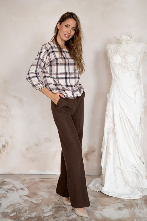 Блуза Nika.PL Hajdan-1 клетка беж