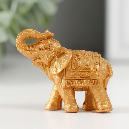 Цена за 3 шт. Фигурка полистоун «Золотой слоник», 2.2×5×4.5 см, МИКС