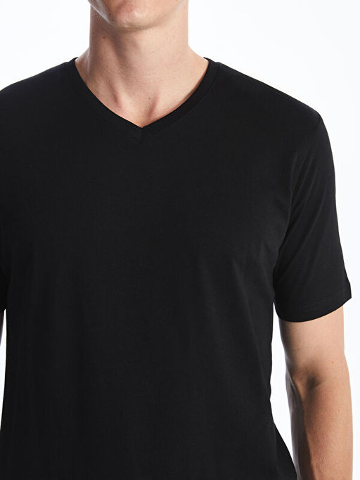 V Yaka K?sa Kollu Penye Erkek Ti??rt