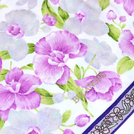 "Япония-2030" Полотенце махровое 70х140см, плотность 300гр/м2, 100% хлопок, "Орхидея светлая", белый, Bolangde (Китай)