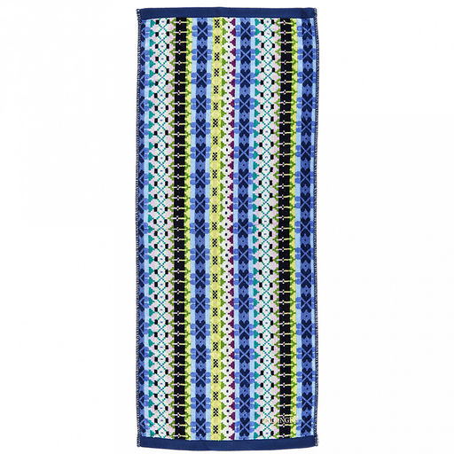 Missoni-3005 Полотенце махровое 34х78см, плотность 375гр/м2, 100% хлопок, велюр, синий, Bolangde (Китай)