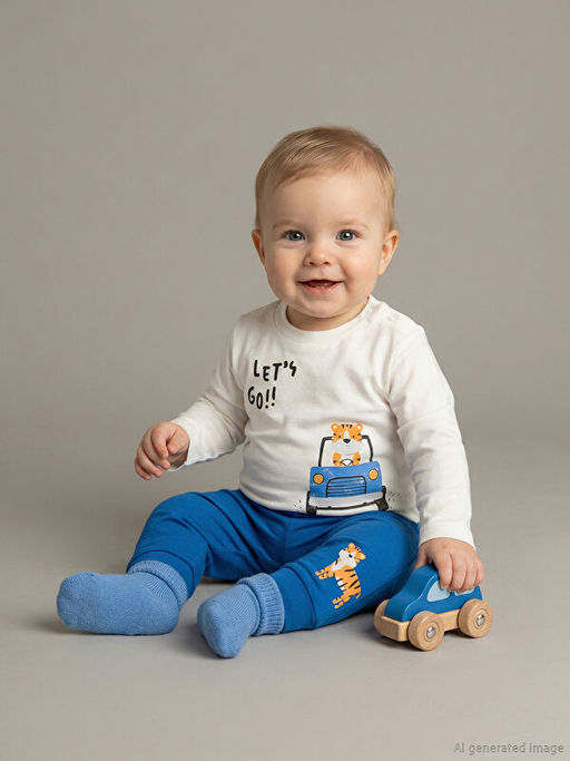 Bisiklet Yaka Erkek Bebek Sweatshirt ve E?ofman Alt