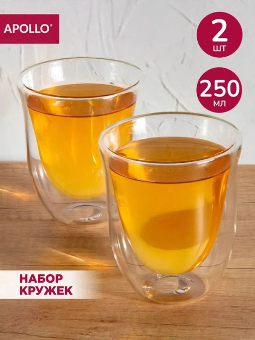 Набор бокалов с двойными стенками APOLLO Campana 250 мл 2 пр.