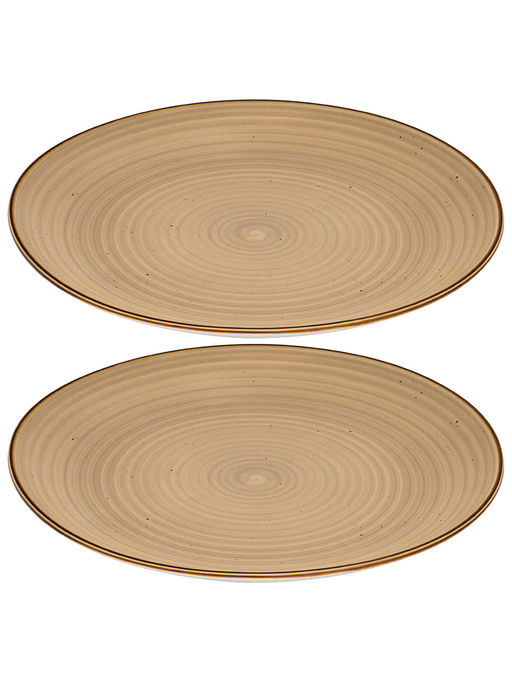 Набор тарелок обеденных 2 пр. 25,5*25,5*2,5 см Кантри Крафт бежевый, фарфор - Elan gallery фото 5