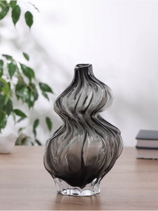 Ваза «Одри», d=2.5 см, 26×12.5 см, стекло, чёрная