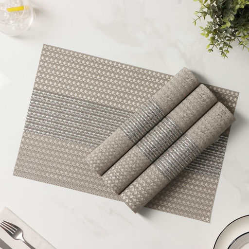 Салфетки сервировочные на стол Доляна «Сияние», 4 шт., 45×30 см, бежевые