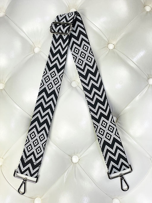 LACCOMA ремень 1000-ромб-5-черн/бел полиэстр