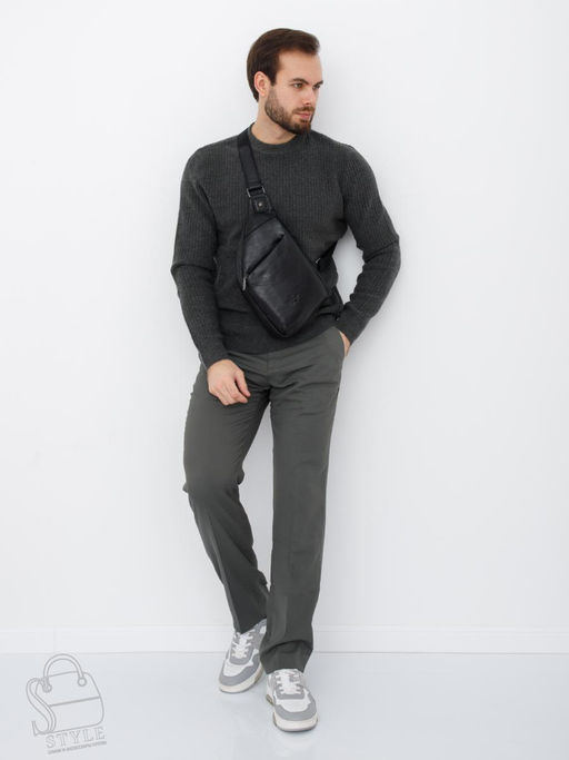 Рюкзак мужской кожаный 1771Z black Zinimsk