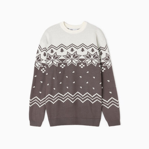 Свитер вязаный новогодний KAFTAN Scandinavia, размер 44, серый