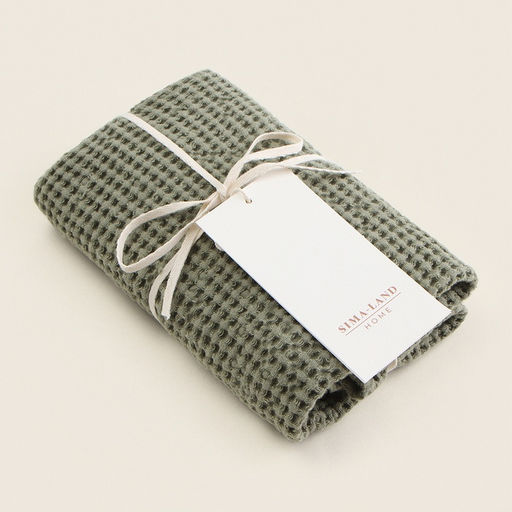 Полотенце вафельное SL HOME: Linen «Олива», 60×140 см, оливковое