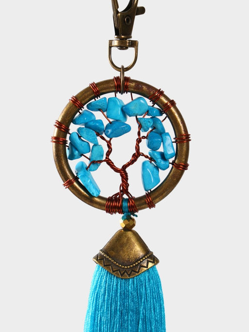 Брелок ловец снов «Великое древо», 19 см, голубой