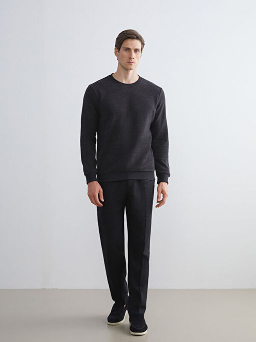 Bisiklet Yaka Erkek Sweatshirt