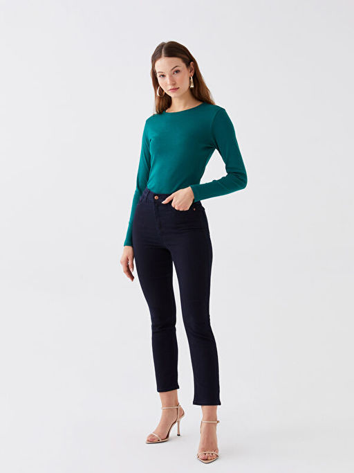 Normal Bel Slim Fit Kad?n Jean Pantolon