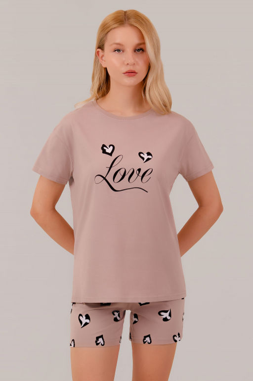 Арт. 9159 Пижама с шортами 42-50 (5 шт) Цвет:бежевый