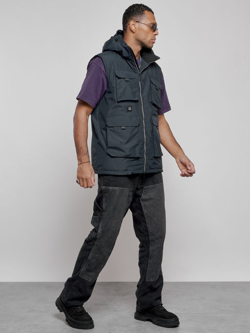 Куртка - жилетка трансформер с подогревом 2 в 1 мужская зимняя темно-синего цвета 6668TS - Mtforce фото 11