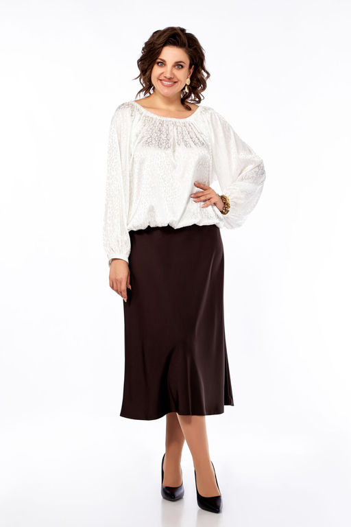 Костюм Olga Style С882 белый/шоколад