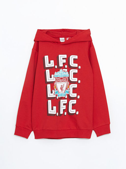 Kap??onlu Liverpool Bask?l? Erkek ?ocuk Sweatshirt