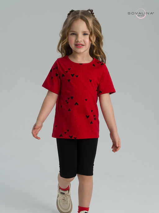 Костюм Актив сердечки на красном-черный - Sovalina фото 15