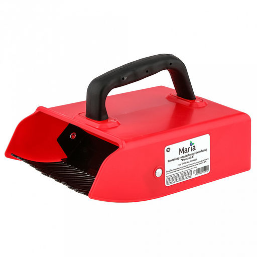 Марья (Maria) Комбайн (контейнер) плодосборник Финский L для ягод, 24,5х17,5х14см, с заслонкой, пластик/металл/обрезиненная ручка (подходит для всех типов ягод), цвет - красный (Китай) - Домашняя мода фото 2