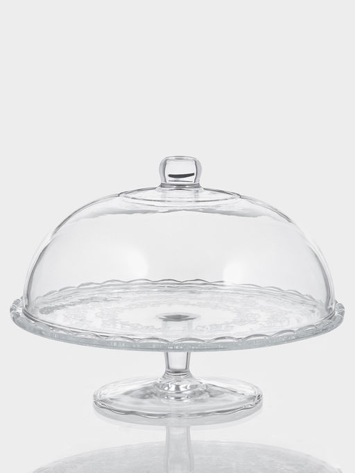 Подставка для торта Magistro «Цветочки», 29×23 см, на ножке, с крышкой-клош, стекло, прозрачная
