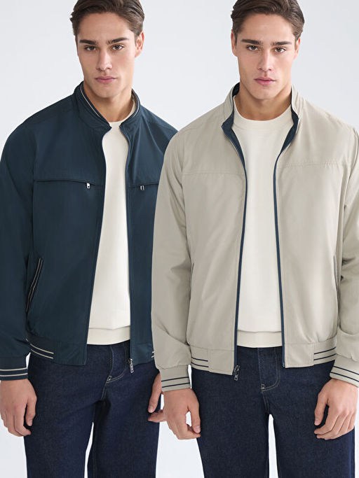 Standart Kal?p Dik Yaka Erkek Mont