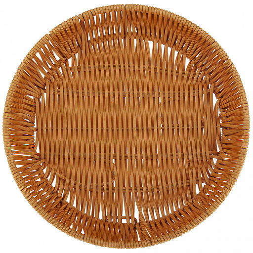 Корзина-сухарница плетеная Кондитер д24,5см h4см, полипропилен, медовый, металлический каркас, форма круглая (Китай) - Домашняя мода фото 3