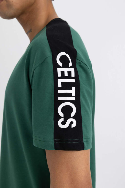 DeFactoFit Футболка стандартного кроя с короткими рукавами и круглым вырезом NBA Boston Celtics  фото 5
